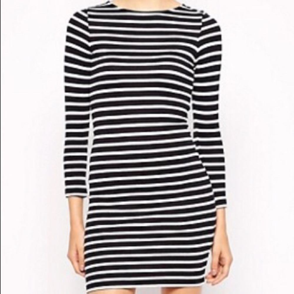 French Connection striped long sleeve mini dress